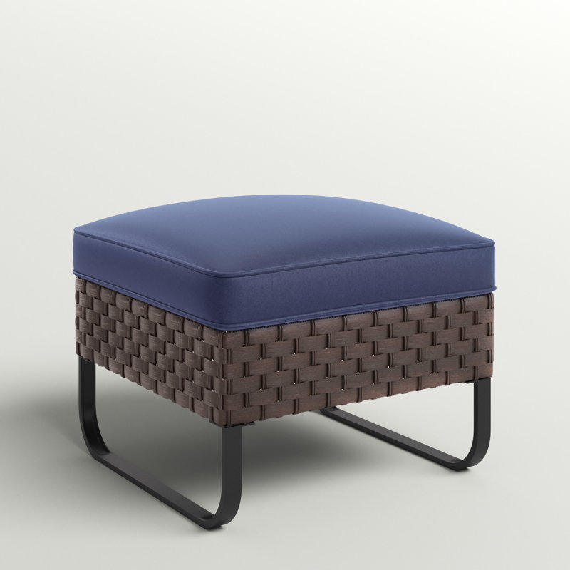 Andover Mills™ Heiman Wicker Outdoor Ottoman with Sunbrella® Cushion & Reviews Wayfair Canada